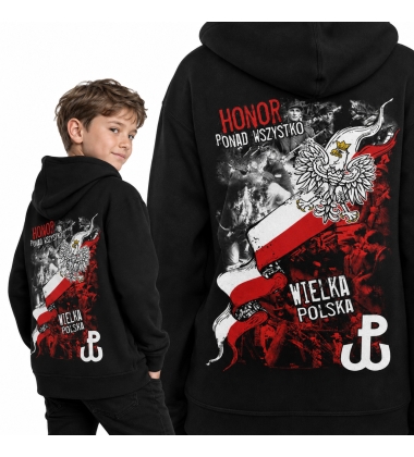 BLUZA DZIECIĘCA Z KAPTUREM PATRIOTYCZNA HONOR BLUZA DZIECIĘCA Z KAPTUREM PATRIOTYCZNA HONOR